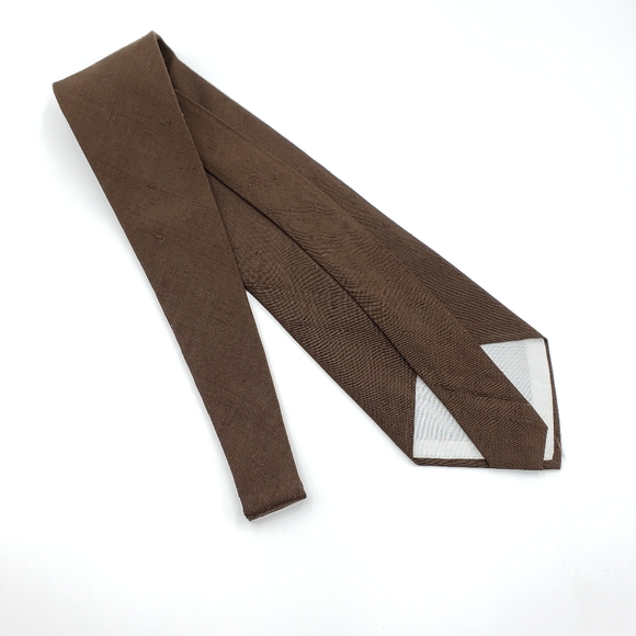 2/$15 Vintage Brown Silk Necktie Tie - Picture 3 of 5